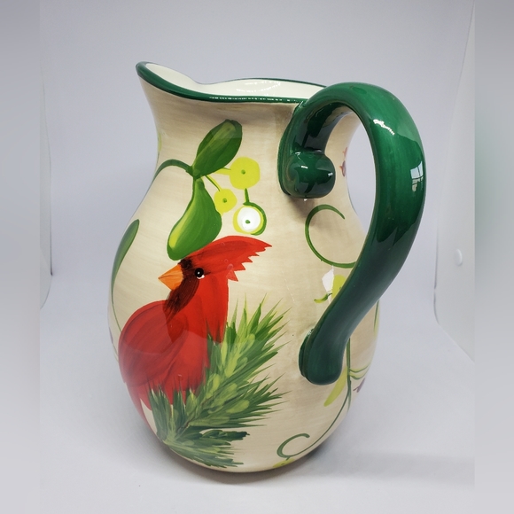Discontinued Paula Deen "Home For The Holidays" Pitcher. 80 oz, Hand-painted - Picture 8 of 14